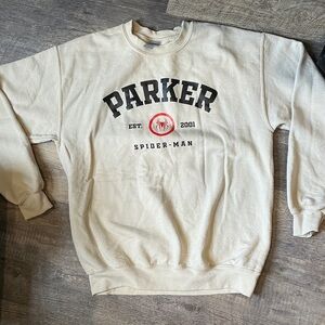 Gildan Cream Parker Spider-Man Men's Sweater size medium